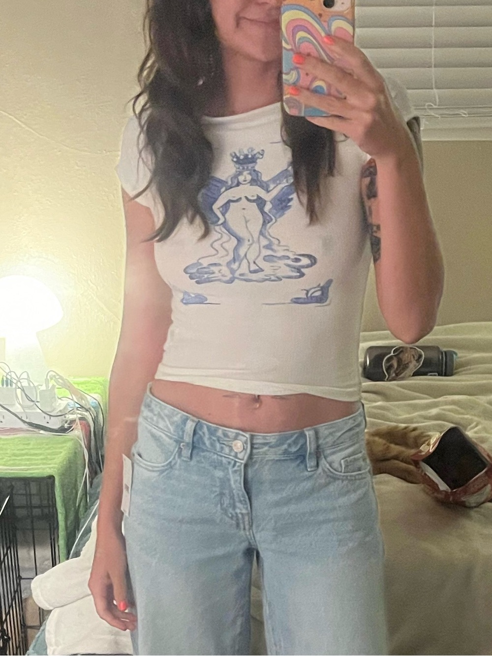 Kimchi Blue Graphic Low Back Baby Tee from Urban Outfitters - Picture 3 of 8